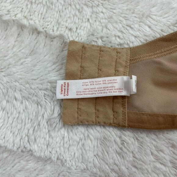 Cacique Lightly Lined Full Coverage Bra 46F Tan Nude Underwire - Picture 3 of 4